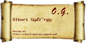 Olbort György névjegykártya